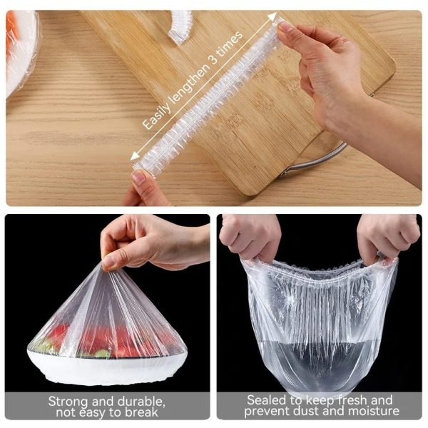 100 Pcs Disposable Food Cover Plastic Shopper Bags